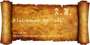 Kleinbauer Máté névjegykártya