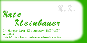 mate kleinbauer business card